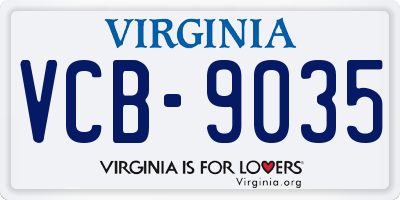 VA license plate VCB9035