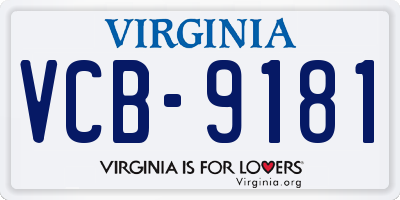 VA license plate VCB9181