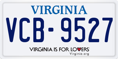 VA license plate VCB9527