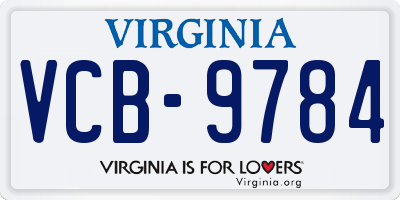 VA license plate VCB9784
