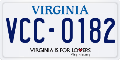 VA license plate VCC0182