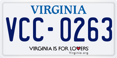 VA license plate VCC0263