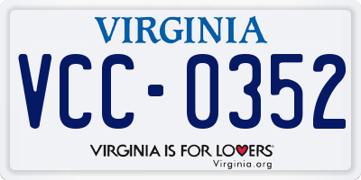VA license plate VCC0352