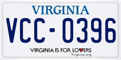 VA license plate VCC0396