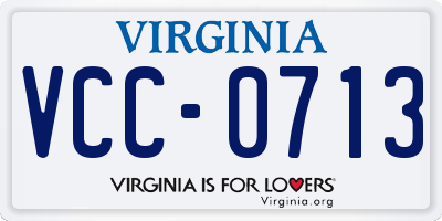 VA license plate VCC0713