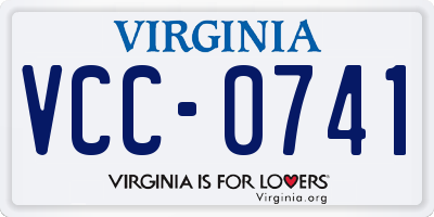 VA license plate VCC0741