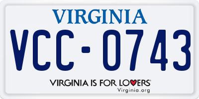 VA license plate VCC0743
