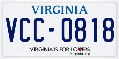 VA license plate VCC0818