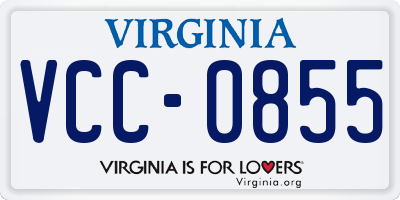 VA license plate VCC0855