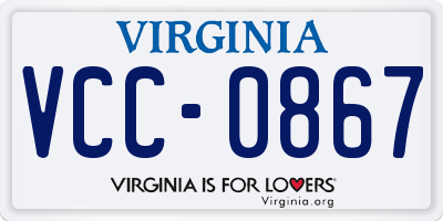 VA license plate VCC0867