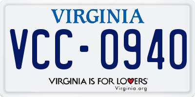 VA license plate VCC0940