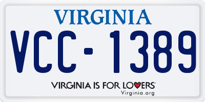 VA license plate VCC1389