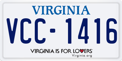 VA license plate VCC1416