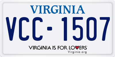 VA license plate VCC1507