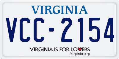 VA license plate VCC2154