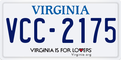 VA license plate VCC2175
