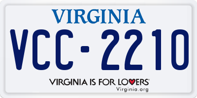VA license plate VCC2210