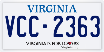 VA license plate VCC2363