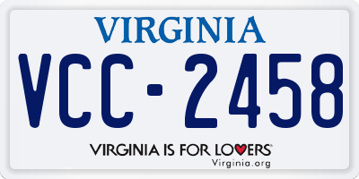 VA license plate VCC2458