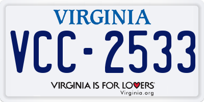 VA license plate VCC2533