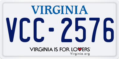 VA license plate VCC2576
