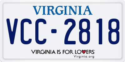 VA license plate VCC2818