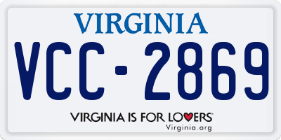 VA license plate VCC2869