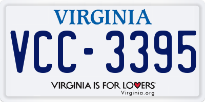 VA license plate VCC3395