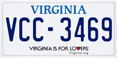 VA license plate VCC3469