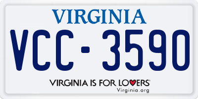 VA license plate VCC3590