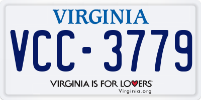 VA license plate VCC3779