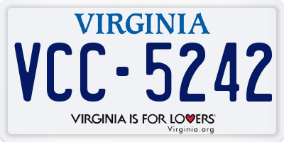 VA license plate VCC5242