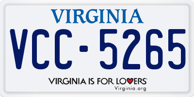 VA license plate VCC5265