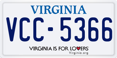 VA license plate VCC5366