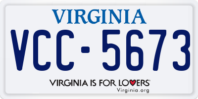 VA license plate VCC5673