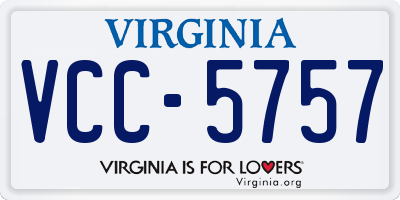 VA license plate VCC5757