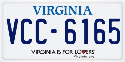 VA license plate VCC6165