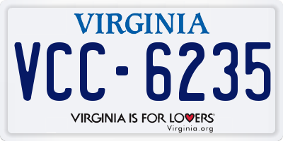 VA license plate VCC6235