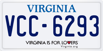 VA license plate VCC6293
