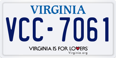 VA license plate VCC7061