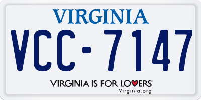 VA license plate VCC7147