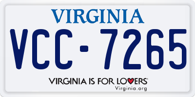 VA license plate VCC7265