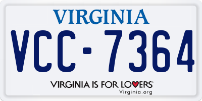 VA license plate VCC7364