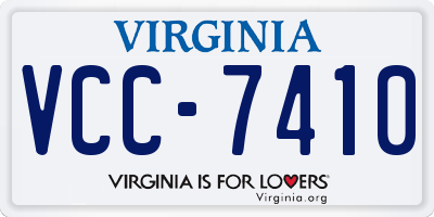 VA license plate VCC7410