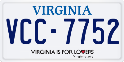 VA license plate VCC7752