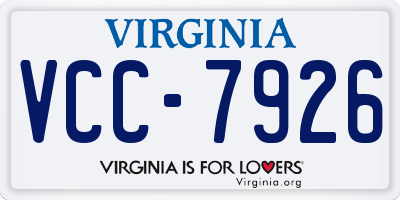 VA license plate VCC7926