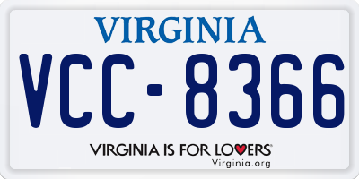 VA license plate VCC8366