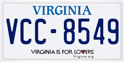 VA license plate VCC8549