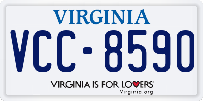 VA license plate VCC8590