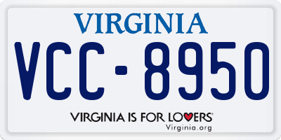 VA license plate VCC8950